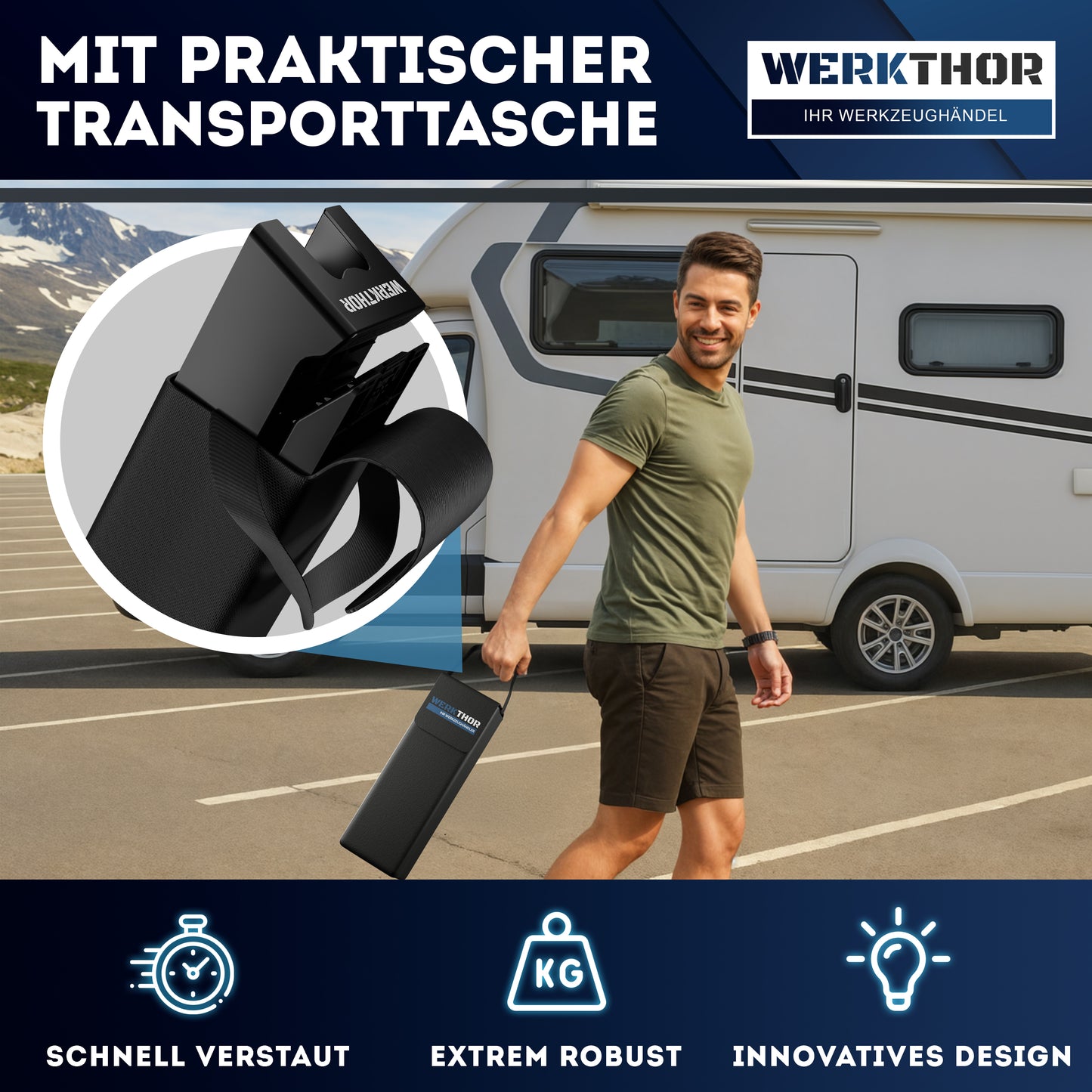 Cales de rampe avec marches plates jusqu'à [<5t], sac de transport inclus