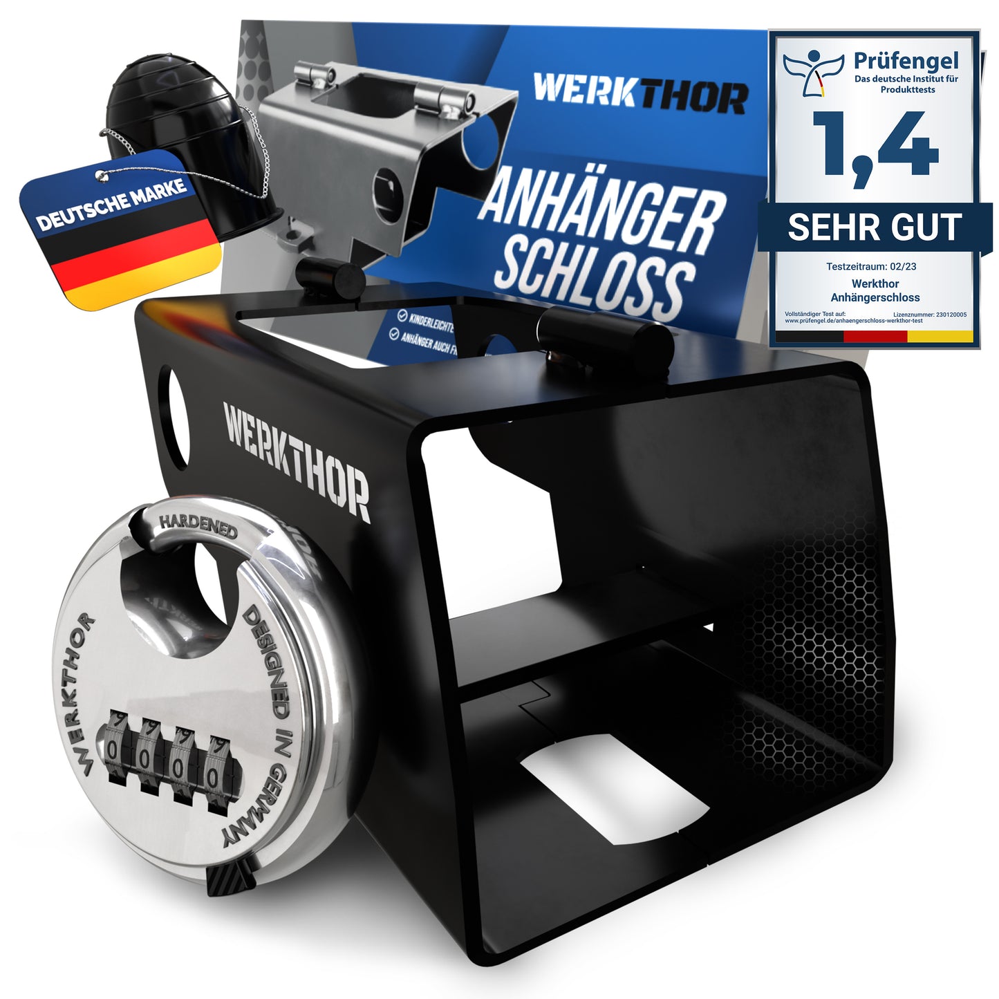 Antivol de remorque avec serrure à combinaison - Noir