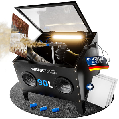 Sandstrahlkabine 94,8 Liter - für Holz & Metall