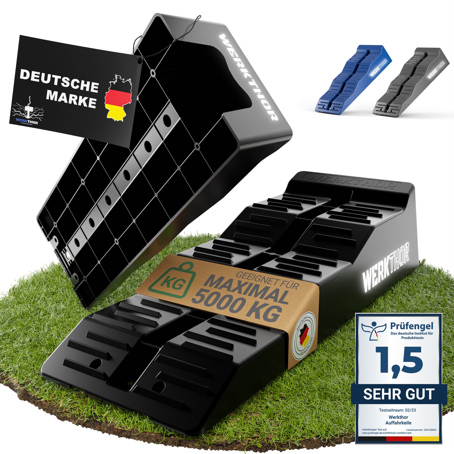 Cales de rampe avec marches plates jusqu'à [<5t], sac de transport inclus