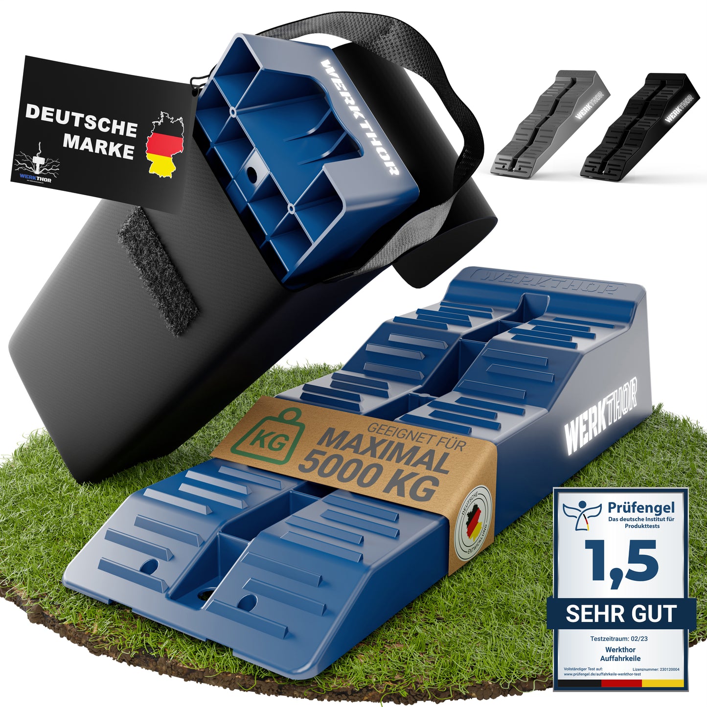 Cales de rampe avec marches plates jusqu'à [<5t], sac de transport inclus