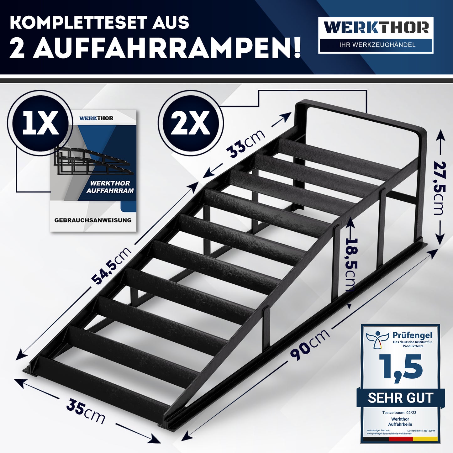 KFZ Rampe Metall [2er Set] - Auffahrrampen bis [<3t]