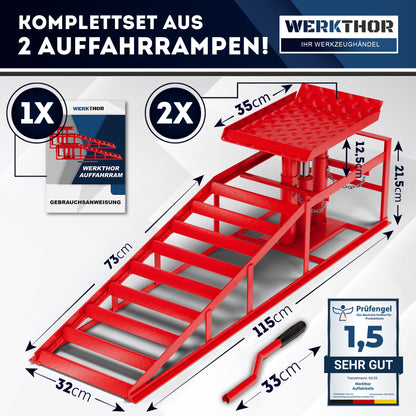 Hydraulische Auffahrrampe bis 4T [2er Set]
