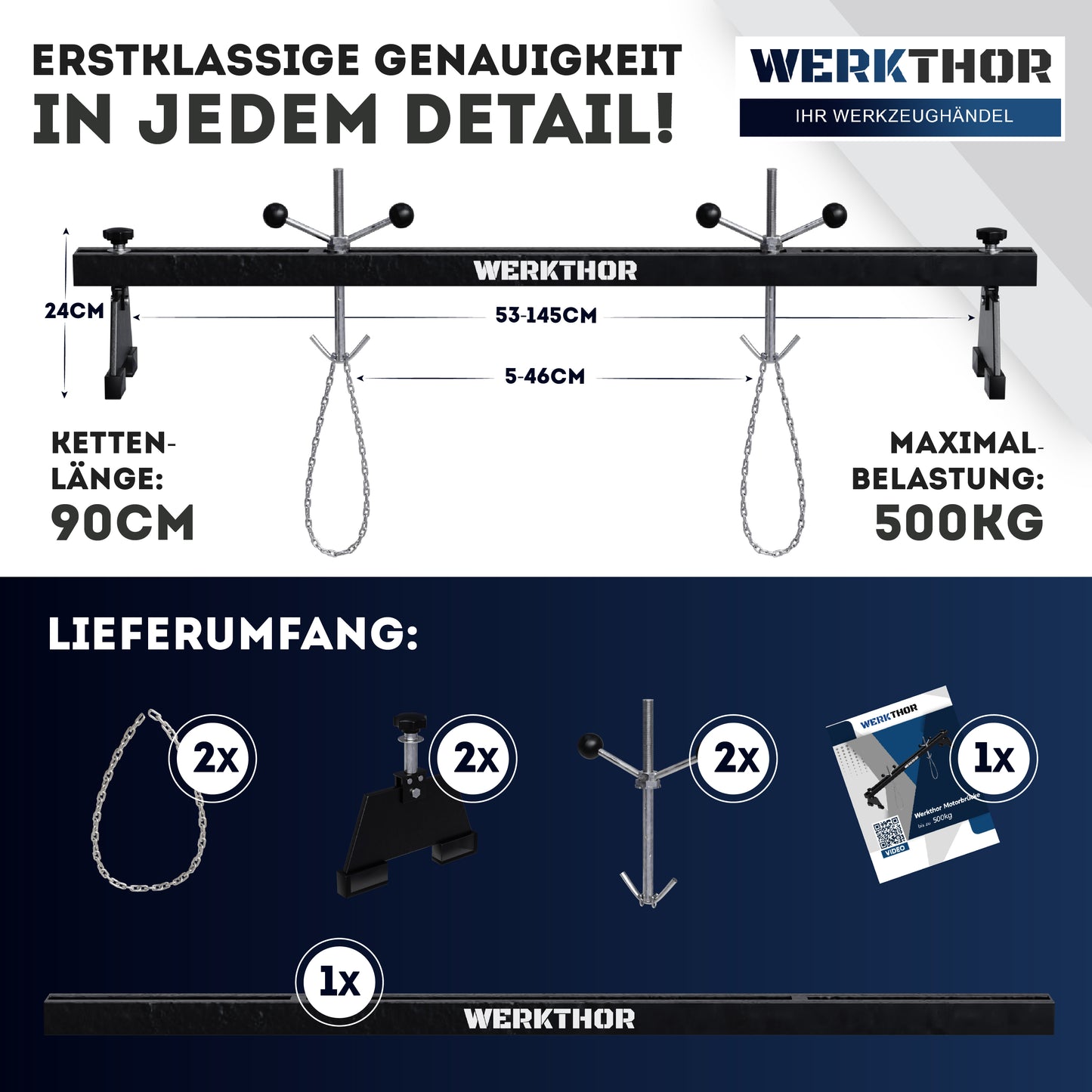 Motorbrücke 500kg massiv für PKW