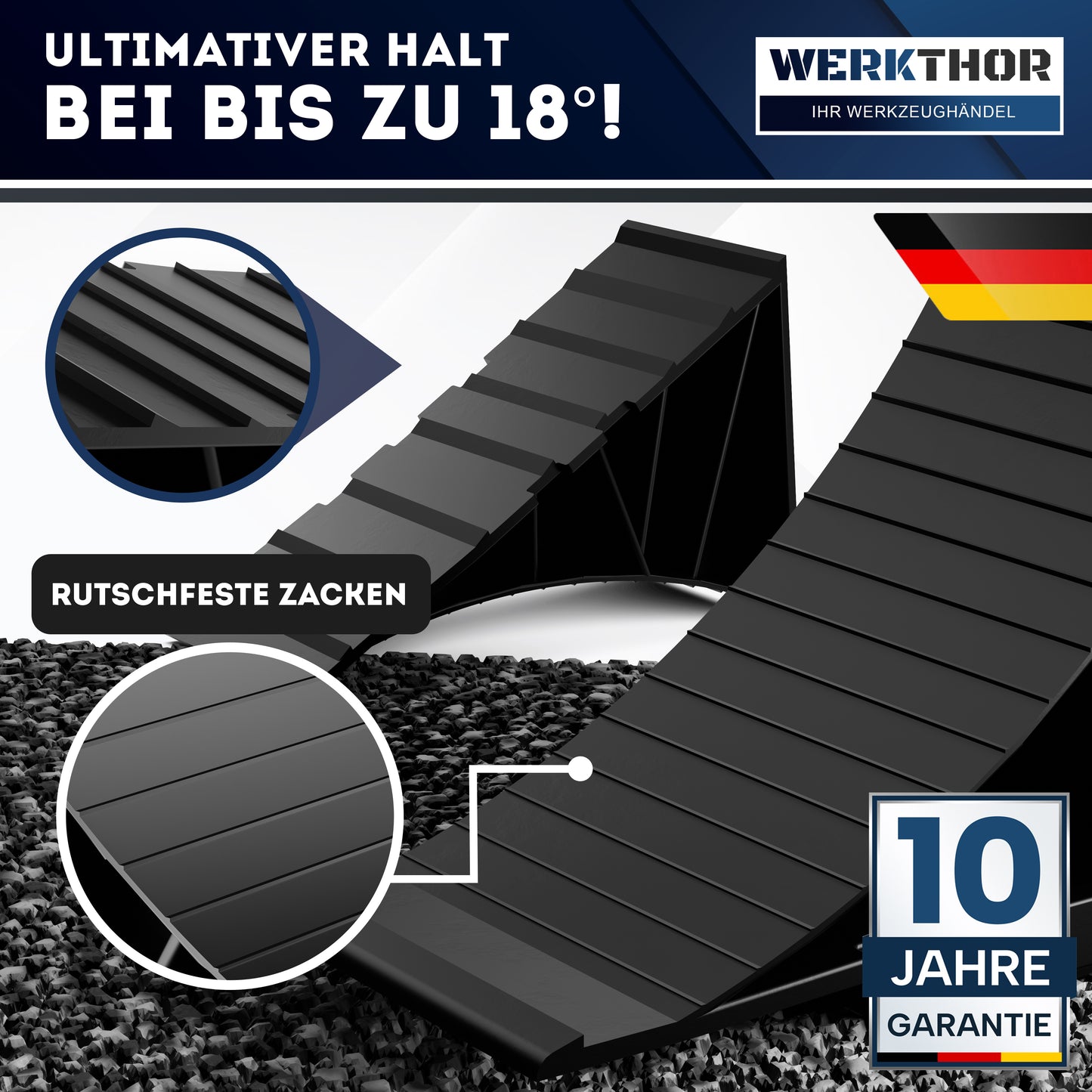 Cales de roue avec support et matériel de fixation [jeu de 2] jusqu'à 1600 kg de charge par essieu