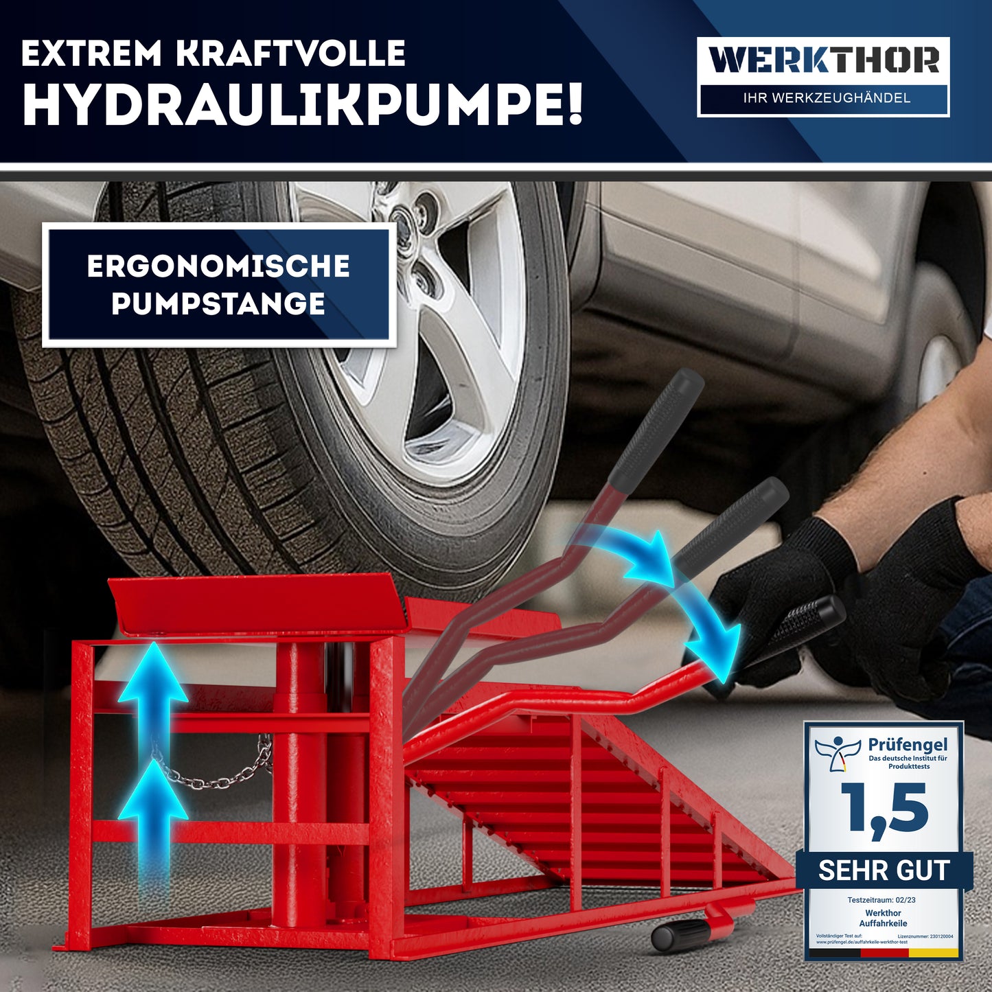 Hydraulische Auffahrrampe bis 4T [2er Set]