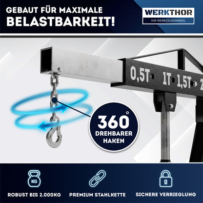 Werkstattkran – Motorkran hydraulisch für Motor Ausbau