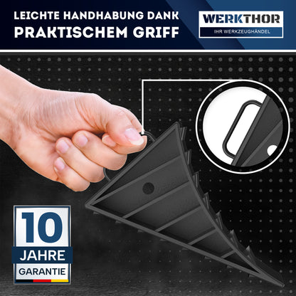 Cales de roue avec poignée [lot de 2] - Cales de roue pour remorques jusqu'à 1600 kg de charge par essieu