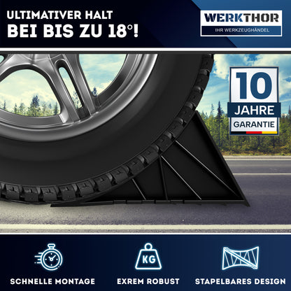 Cales de roue avec support et matériel de fixation [jeu de 2] jusqu'à 1600 kg de charge par essieu