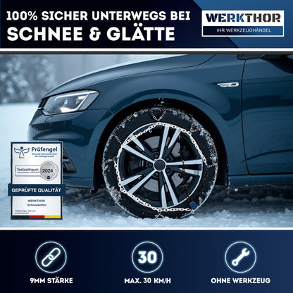 Zugelassene Schneeketten 2er Set  - EU- & Ö-Norm zertifiziert