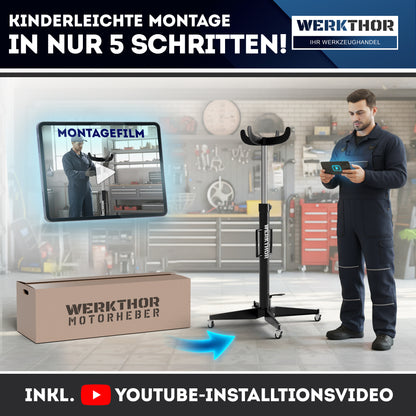 Getriebeheber 500kg hydraulisch & verstellbar 113-195 cm