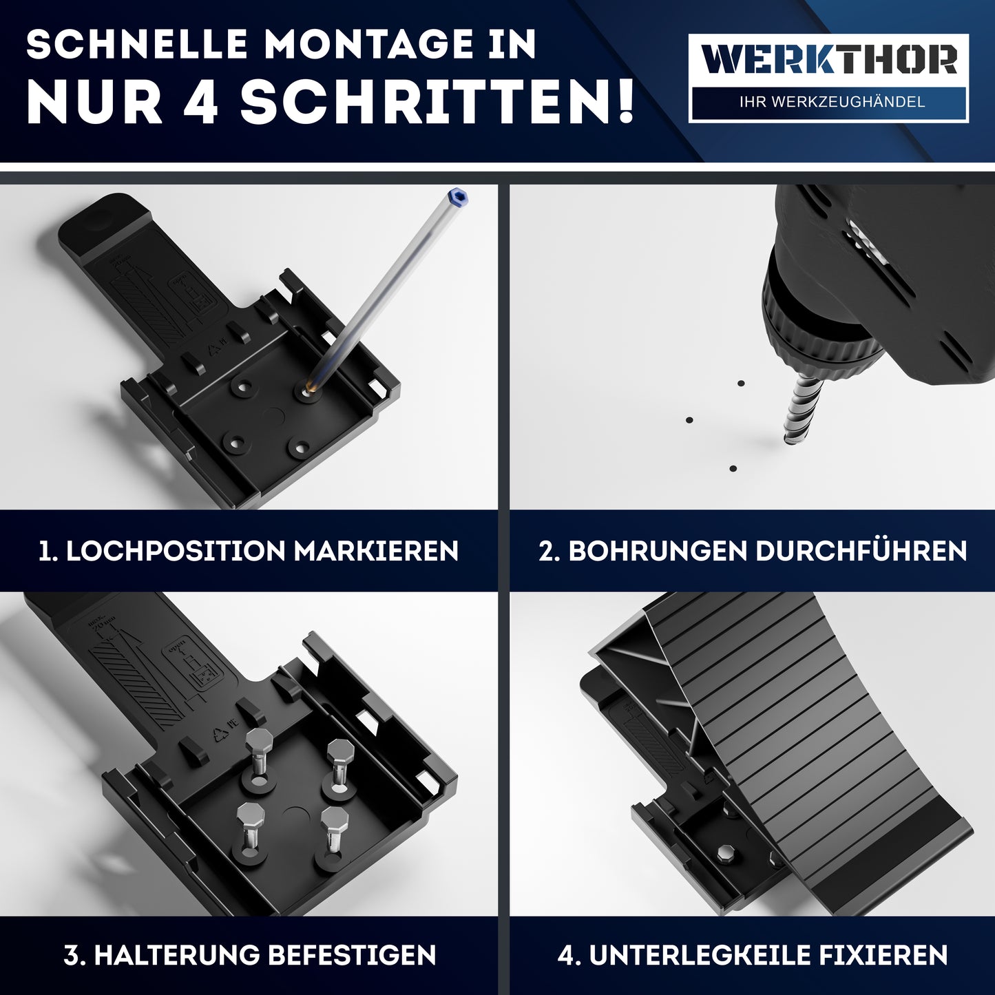 Cales de roue avec support et matériel de fixation [jeu de 2] jusqu'à 1600 kg de charge par essieu