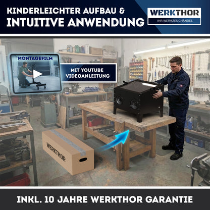 Sandstrahlkabine 94,8 Liter - für Holz & Metall