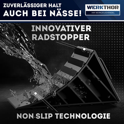 Cales de roue avec poignée [lot de 2] - Cales de roue pour remorques jusqu'à 1600 kg de charge par essieu