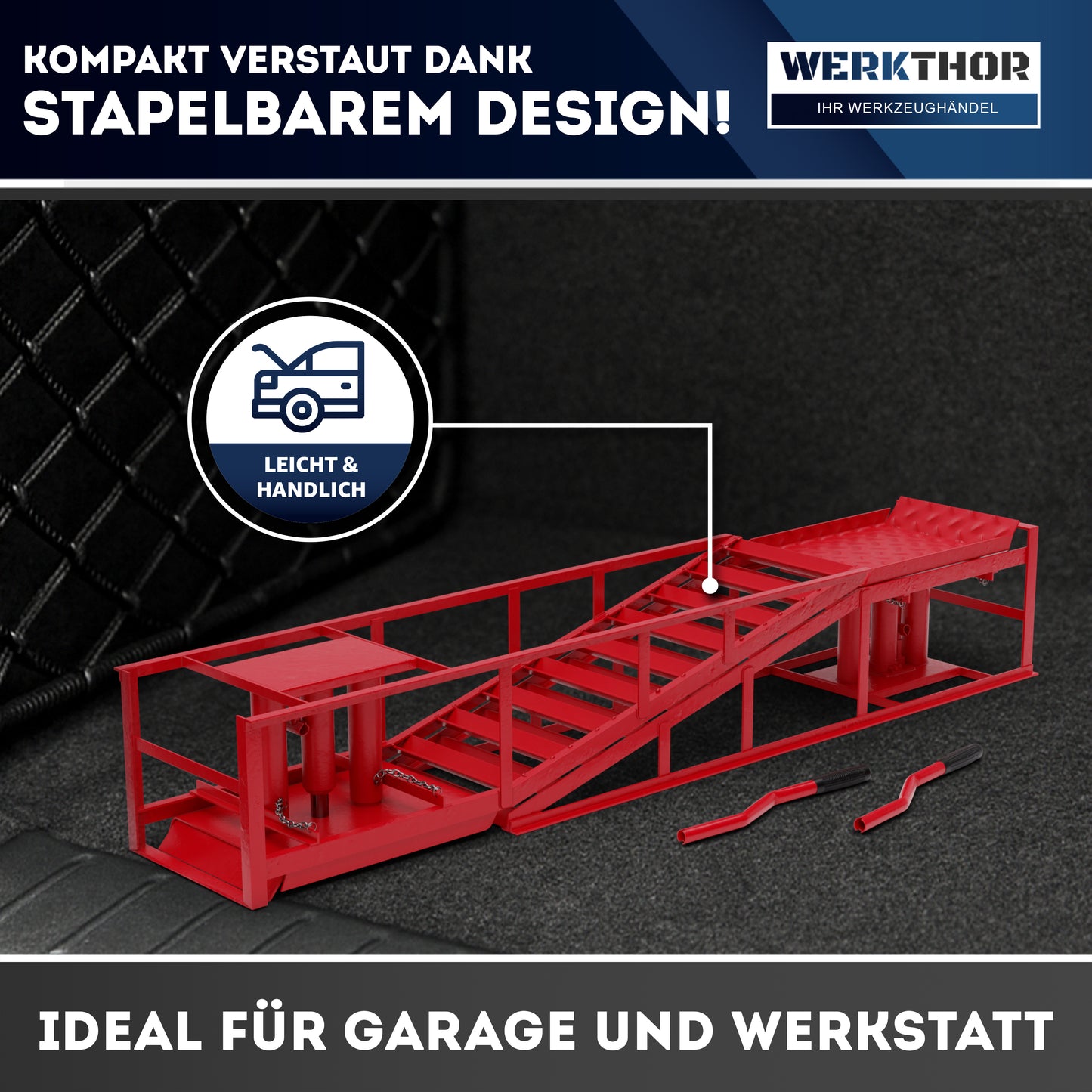 Hydraulische Auffahrrampe bis 4T [2er Set]
