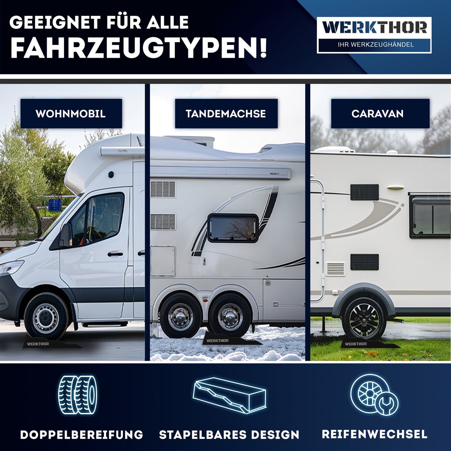 Cales de rampe avec marches plates jusqu'à [<5t], sac de transport inclus