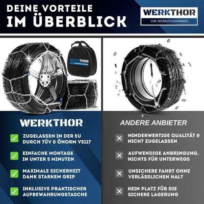 Zugelassene Schneeketten 2er Set  - EU- & Ö-Norm zertifiziert