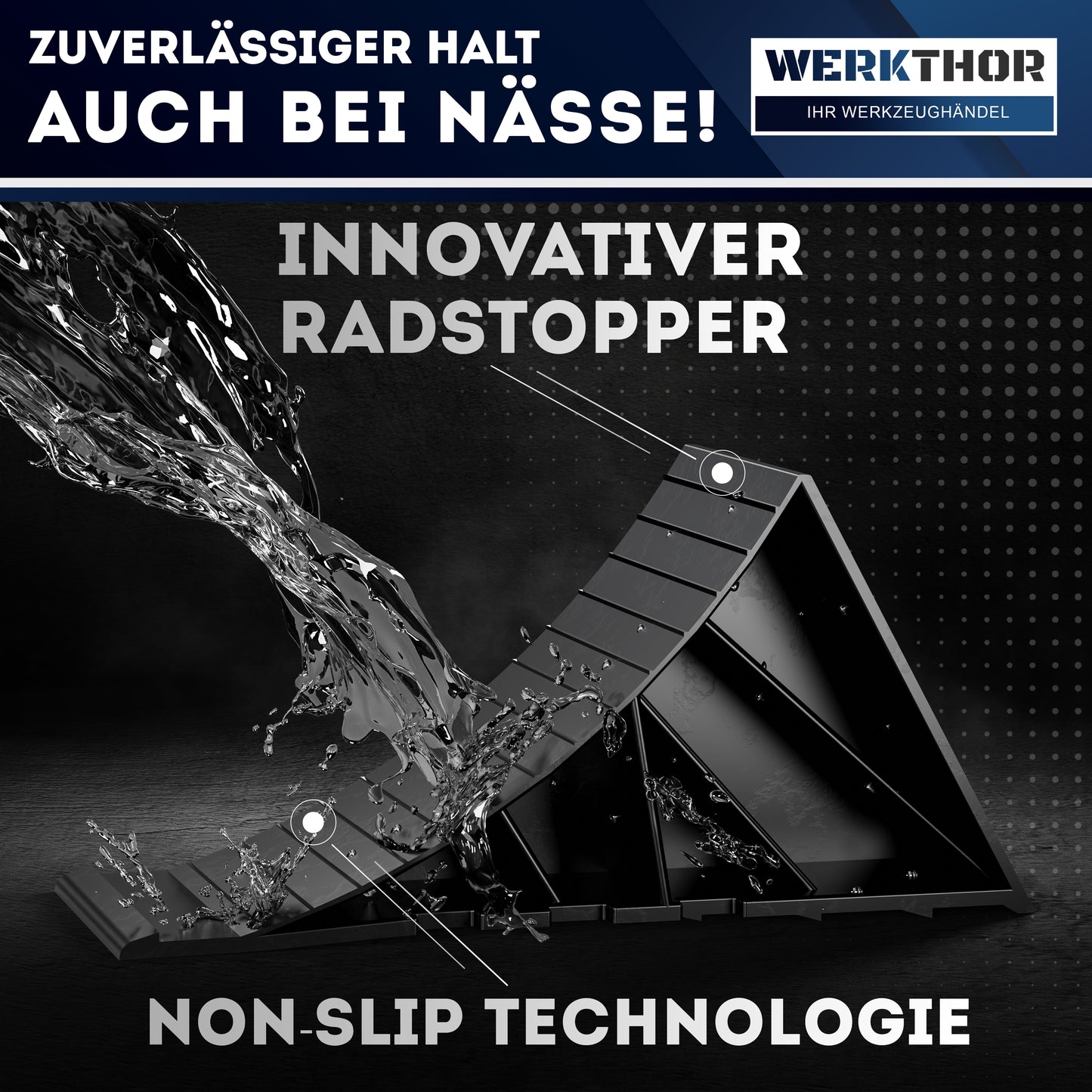 Cales de roue avec support et matériel de fixation [jeu de 2] jusqu'à 1600 kg de charge par essieu