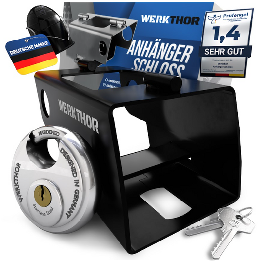 Antivol de remorque avec serrure à clé - Noir