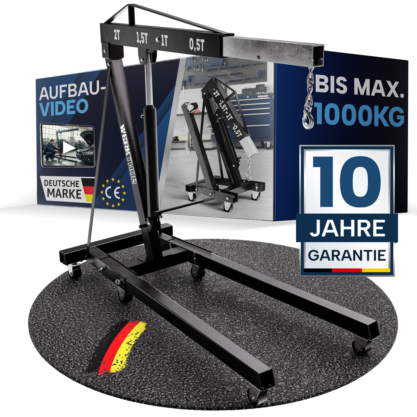 Werkstattkran – Motorkran hydraulisch für Motor Ausbau