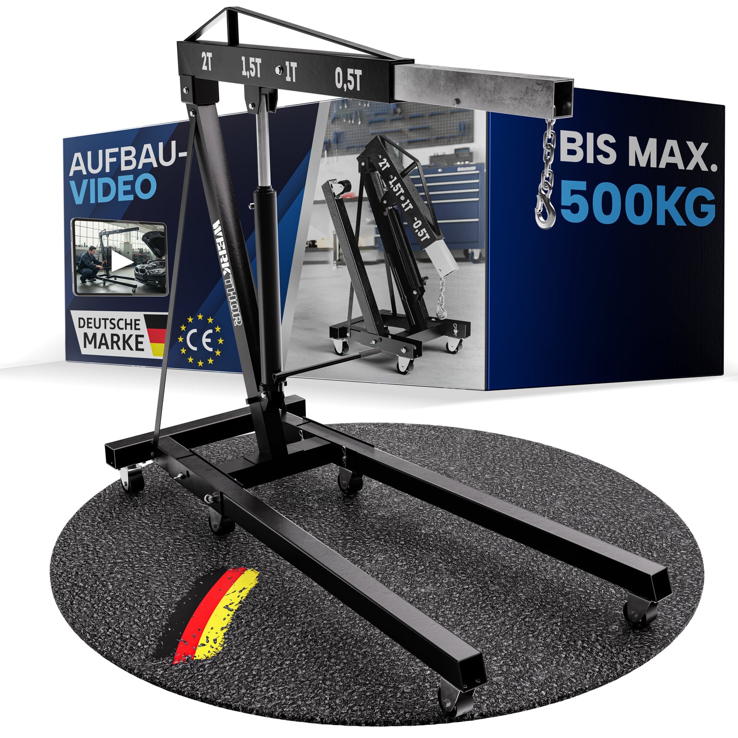 Werkstattkran – Motorkran hydraulisch für Motor Ausbau